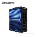 Scodeno Layer2 4 GIGABIT SFP 4GX 8 GT Managed Din Rail Soluzione di rete sorveglianza IP50 con switch Ethernet industriale POE